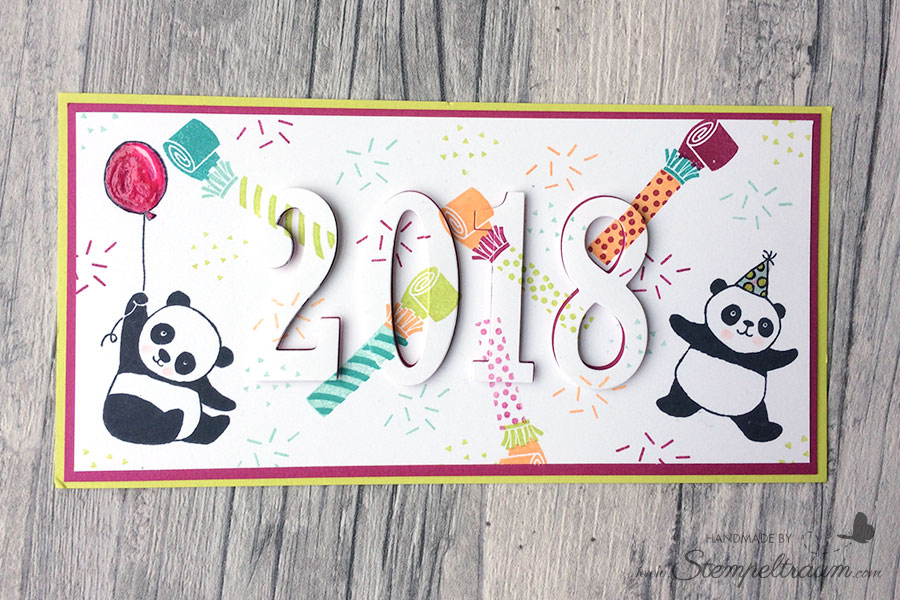 Karte mit dem Set "Party Pandas" sowie "Perfekter Geburtstag" von Stampin Up