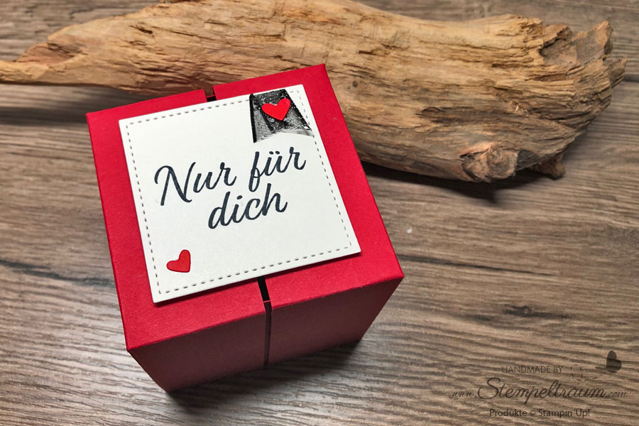 Double Flip Top Box aus Stampin´Up! Materialien im Valentinsdesign.