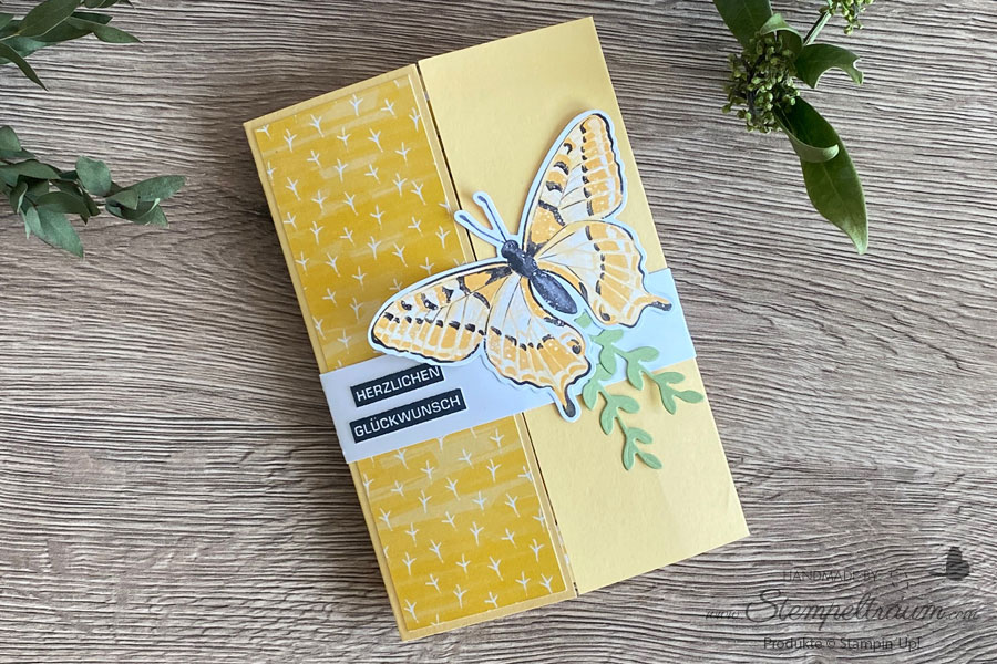 Double-diamond-pop-up-Karte mit der Produktreihe Butterfly Brilliance