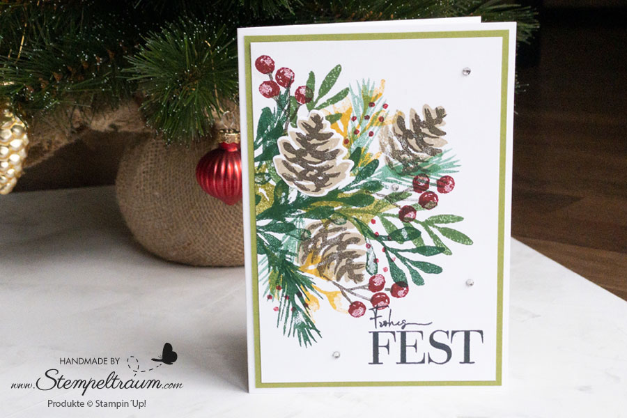 Schnelle und einfache Weihnachtskarte mit dem Stempelset Christmas Season von Stampin´Up!